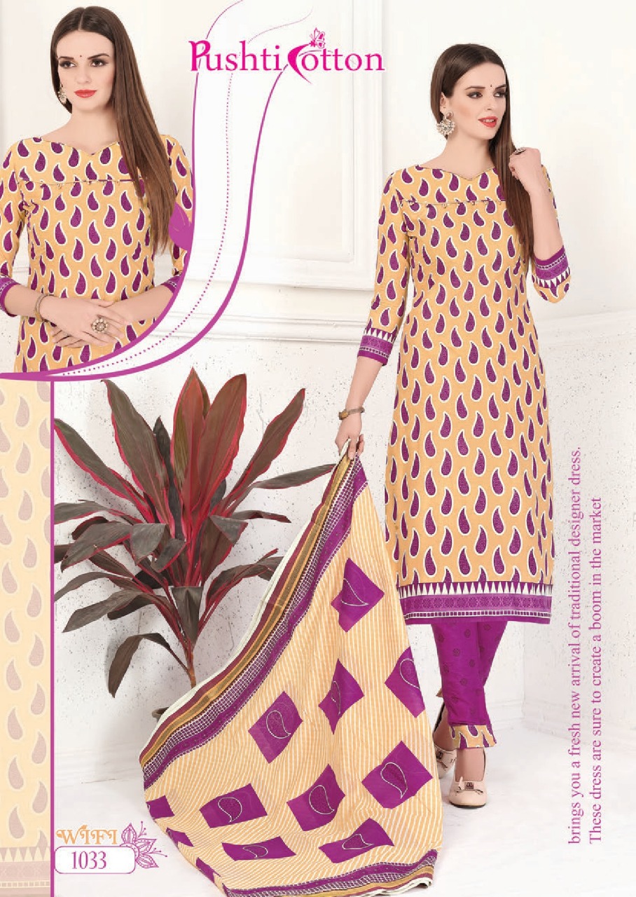 Wifi By Pushti Cotton 1031 To 1046 Series Beautiful Suits Stylish Colorful Fancy Casual Wear & Ethnic Wear Poplin Cotton Printed Dresses At Wholesale Price