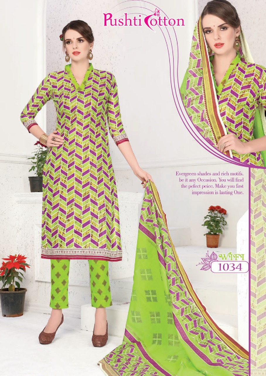 Wifi By Pushti Cotton 1031 To 1046 Series Beautiful Suits Stylish Colorful Fancy Casual Wear & Ethnic Wear Poplin Cotton Printed Dresses At Wholesale Price