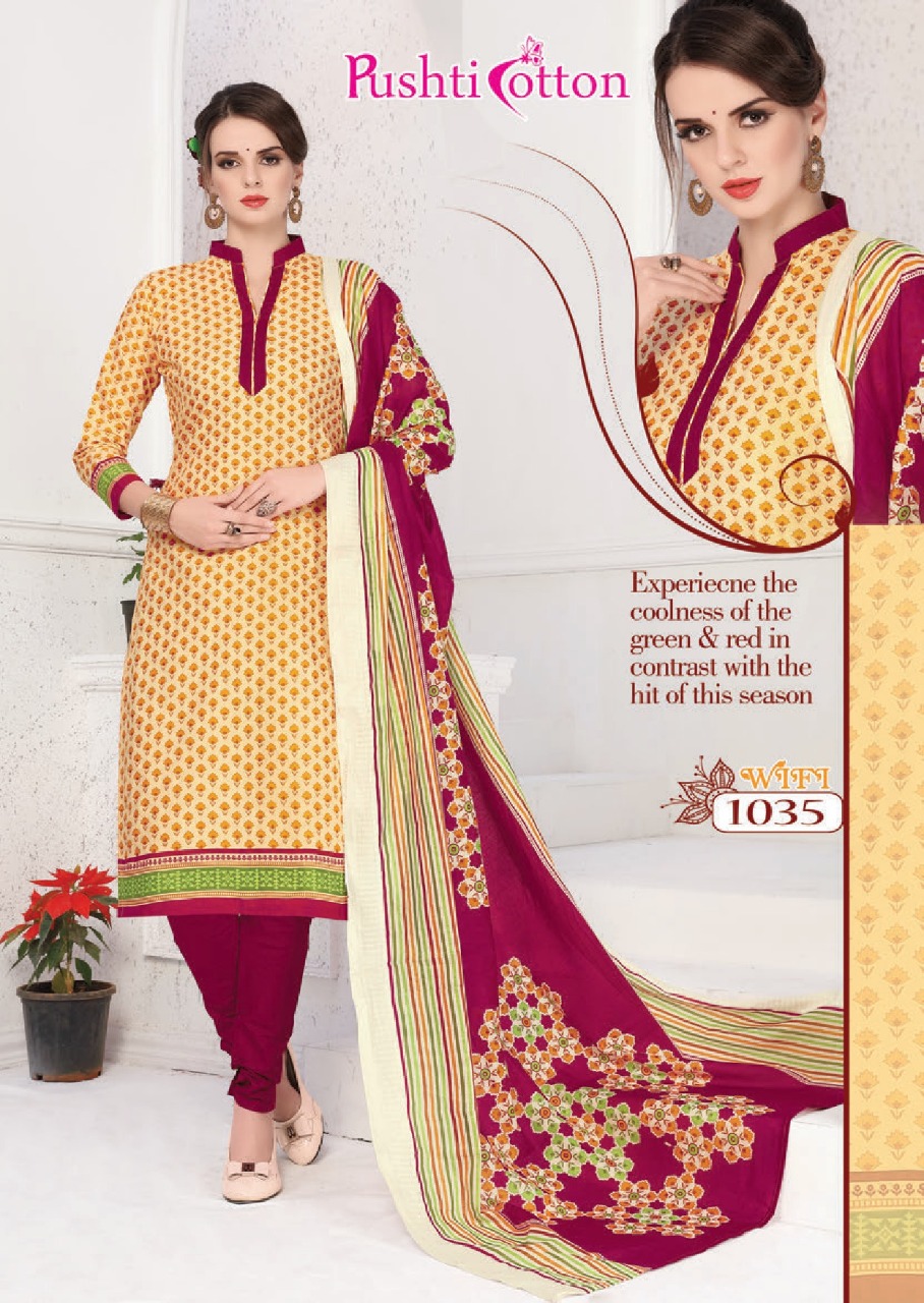 Wifi By Pushti Cotton 1031 To 1046 Series Beautiful Suits Stylish Colorful Fancy Casual Wear & Ethnic Wear Poplin Cotton Printed Dresses At Wholesale Price