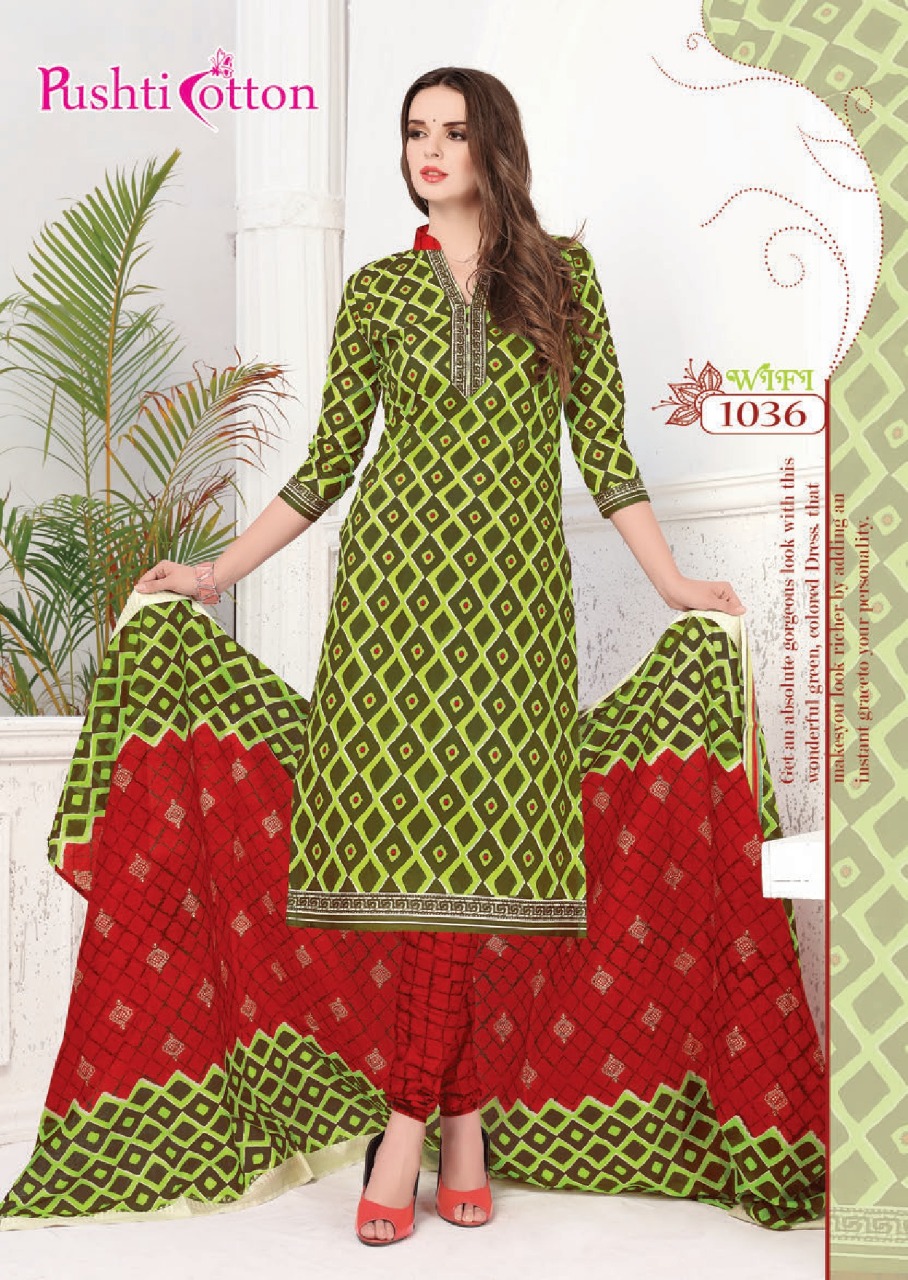 Wifi By Pushti Cotton 1031 To 1046 Series Beautiful Suits Stylish Colorful Fancy Casual Wear & Ethnic Wear Poplin Cotton Printed Dresses At Wholesale Price
