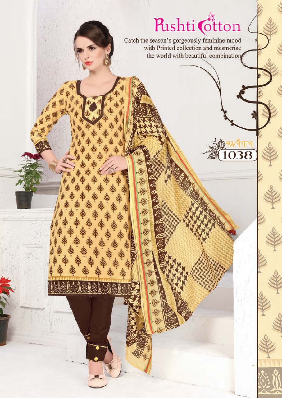 Wifi By Pushti Cotton 1031 To 1046 Series Beautiful Suits Stylish Colorful Fancy Casual Wear & Ethnic Wear Poplin Cotton Printed Dresses At Wholesale Price