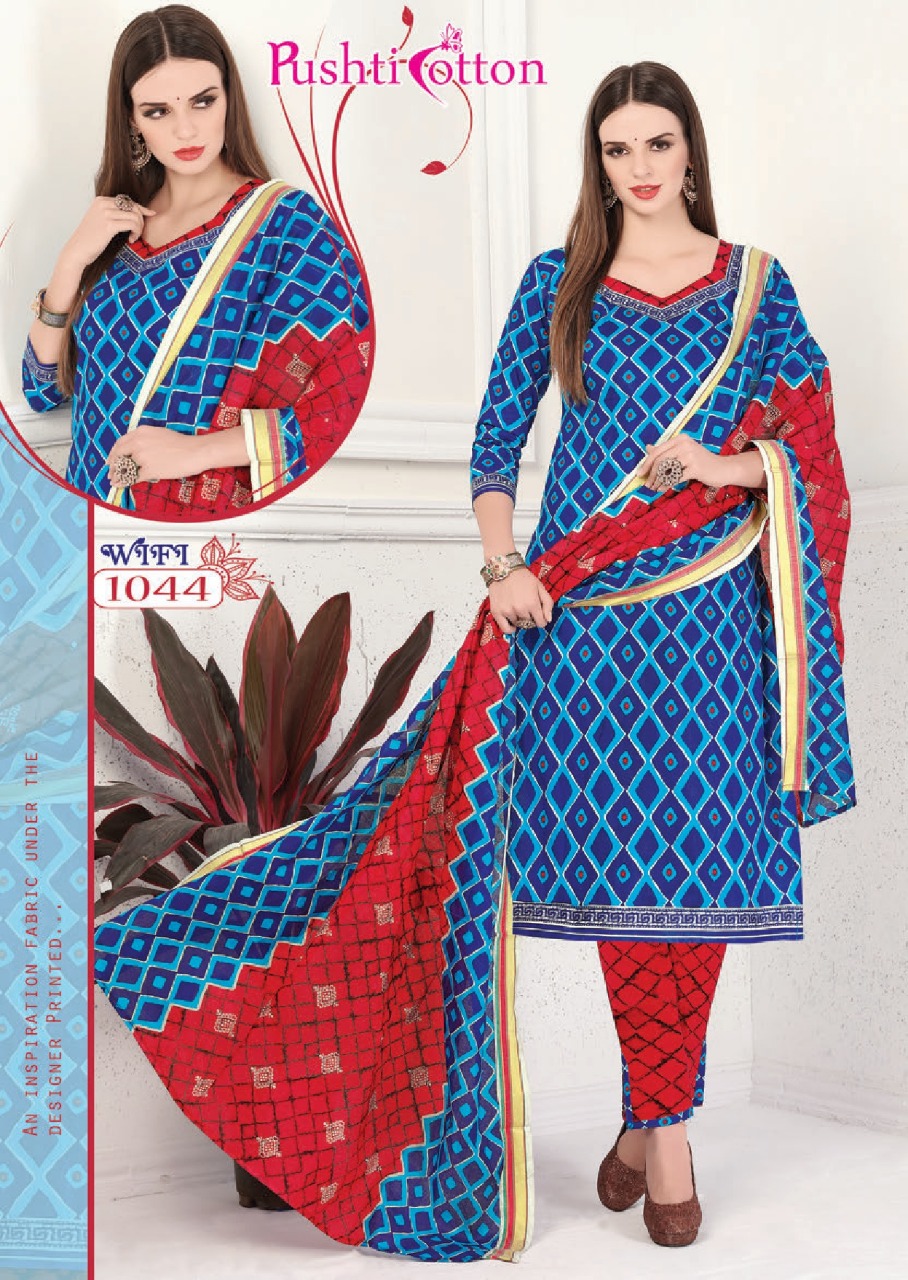 Wifi By Pushti Cotton 1031 To 1046 Series Beautiful Suits Stylish Colorful Fancy Casual Wear & Ethnic Wear Poplin Cotton Printed Dresses At Wholesale Price