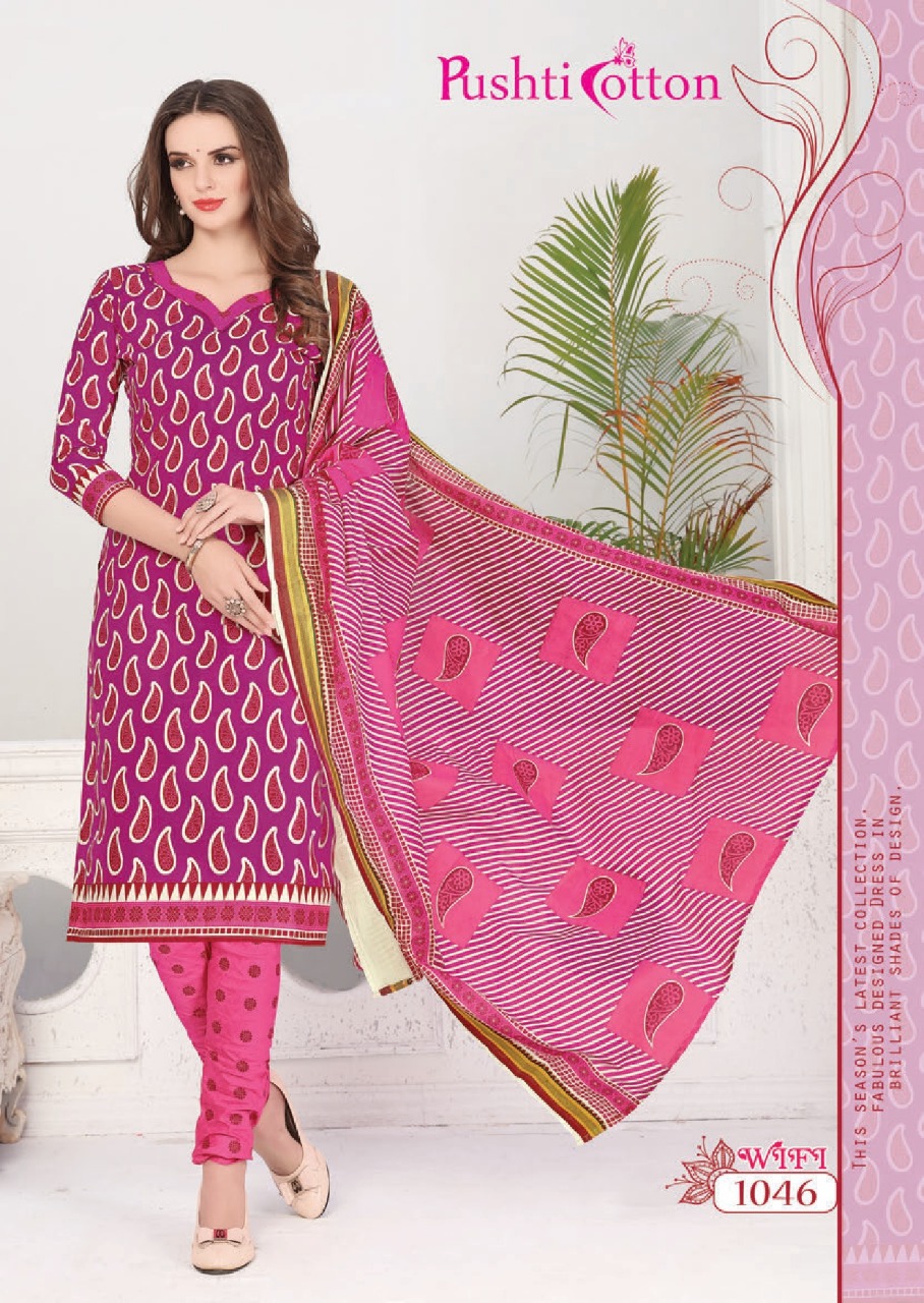 Wifi By Pushti Cotton 1031 To 1046 Series Beautiful Suits Stylish Colorful Fancy Casual Wear & Ethnic Wear Poplin Cotton Printed Dresses At Wholesale Price