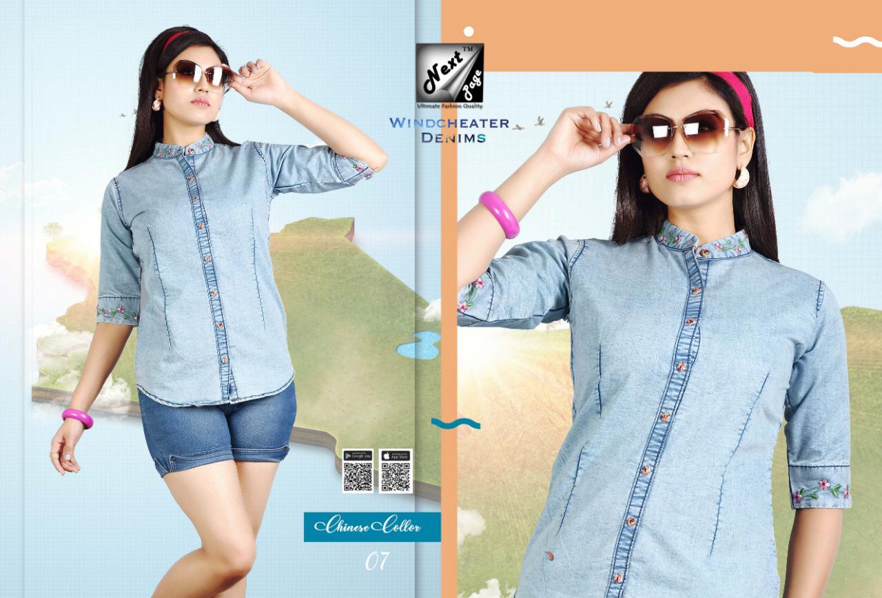 Windcheater Denims By Next Page 01 To 10 Series Beautiful Colorful Stylish Fancy Casual Wear & Ethnic Wear & Ready To Wear Heavy Denim Embroidered Kurtis At Wholesale Price