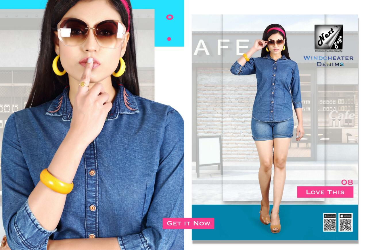 Windcheater Denims By Next Page 01 To 10 Series Beautiful Colorful Stylish Fancy Casual Wear & Ethnic Wear & Ready To Wear Heavy Denim Embroidered Kurtis At Wholesale Price