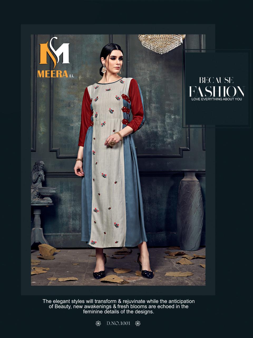 Woman By Meerali 1001 To 1006 Series Beautiful Stylish Colorful Fancy Party Wear & Ethnic Wear & Ready To Wear Rayon/cotton Printed Kurtis At Wholesale Price