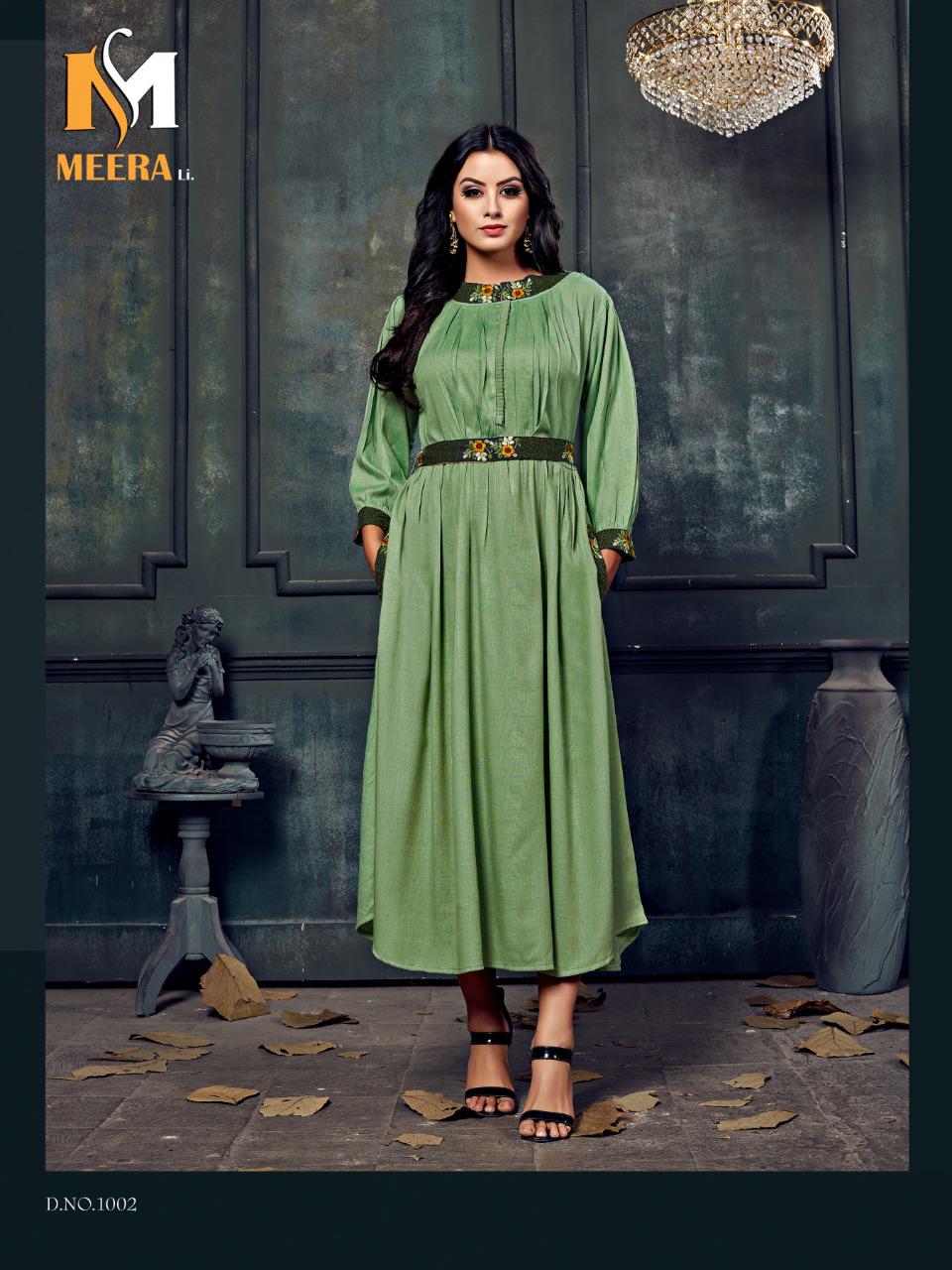 Woman By Meerali 1001 To 1006 Series Beautiful Stylish Colorful Fancy Party Wear & Ethnic Wear & Ready To Wear Rayon/cotton Printed Kurtis At Wholesale Price