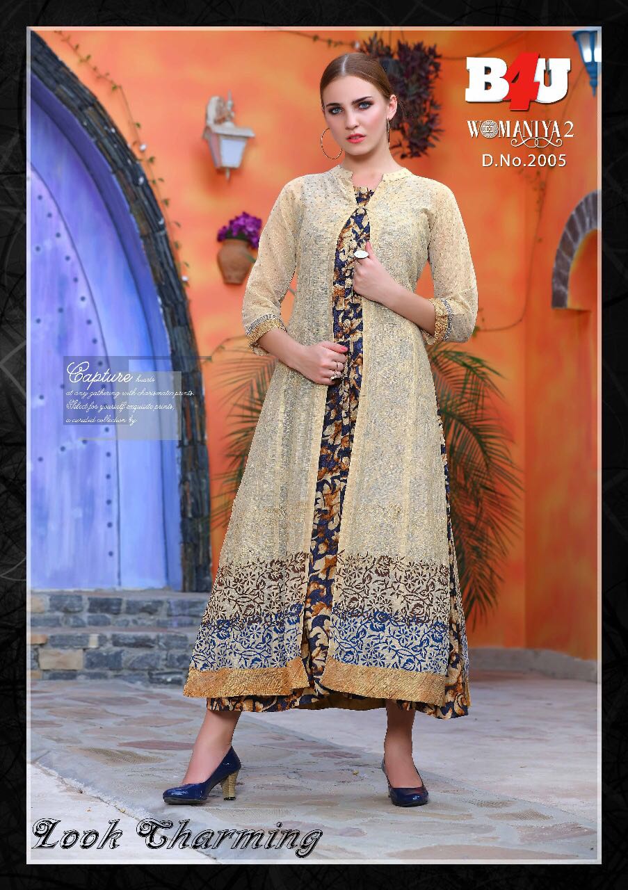Womaniya Vol-2 By B4u 2001 To 2008 Series Designer Beautiful Stylish Colorful Fancy Ready To Wear & Casual Wear & Ethnic Wear Fancy Printed Kurtis At Wholesale Price