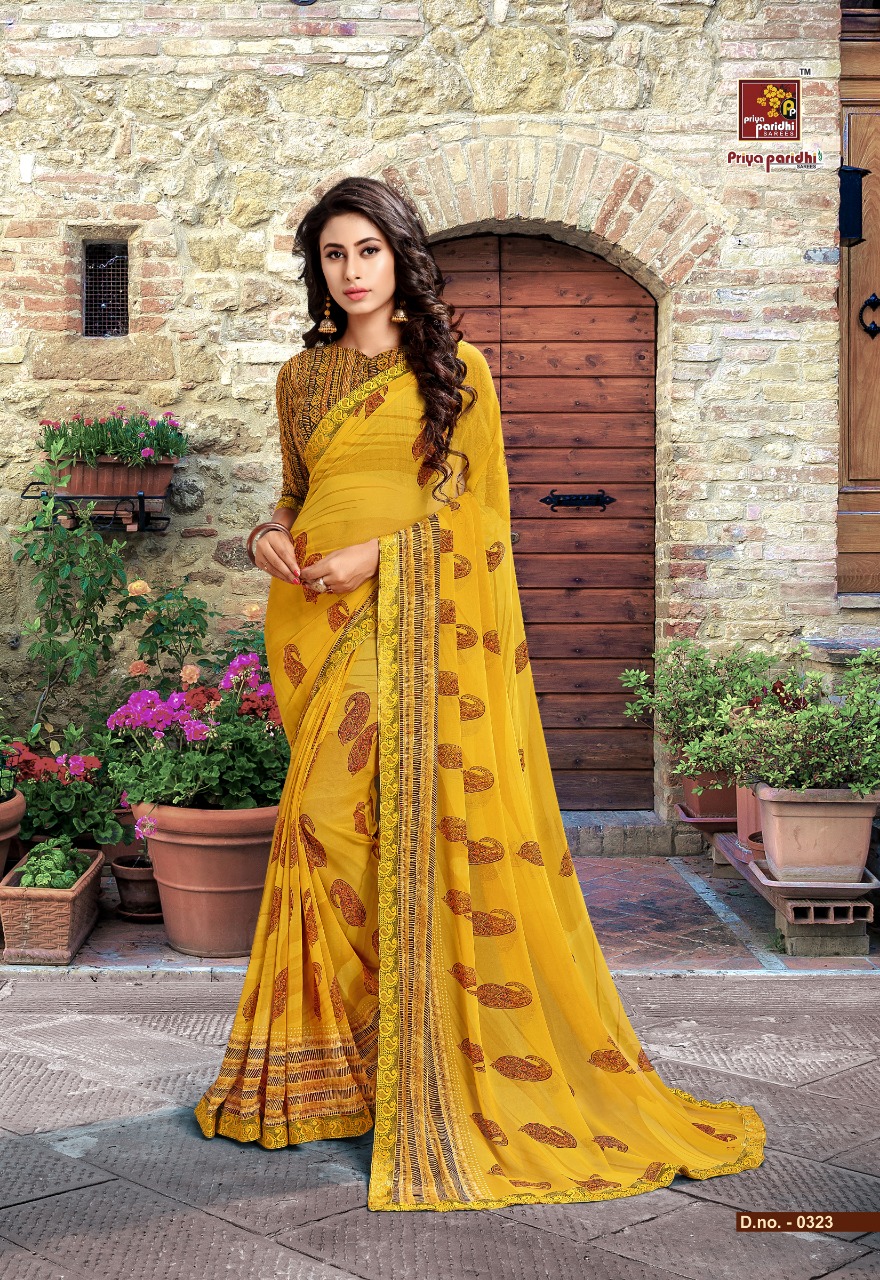 Yuvti Vol-20 By Priya Paridhi 0321 To 0332 Series Indian Traditional Wear Collection Beautiful Stylish Fancy Colorful Party Wear & Occasional Wear Georgette Printed Sarees At Wholesale Price
