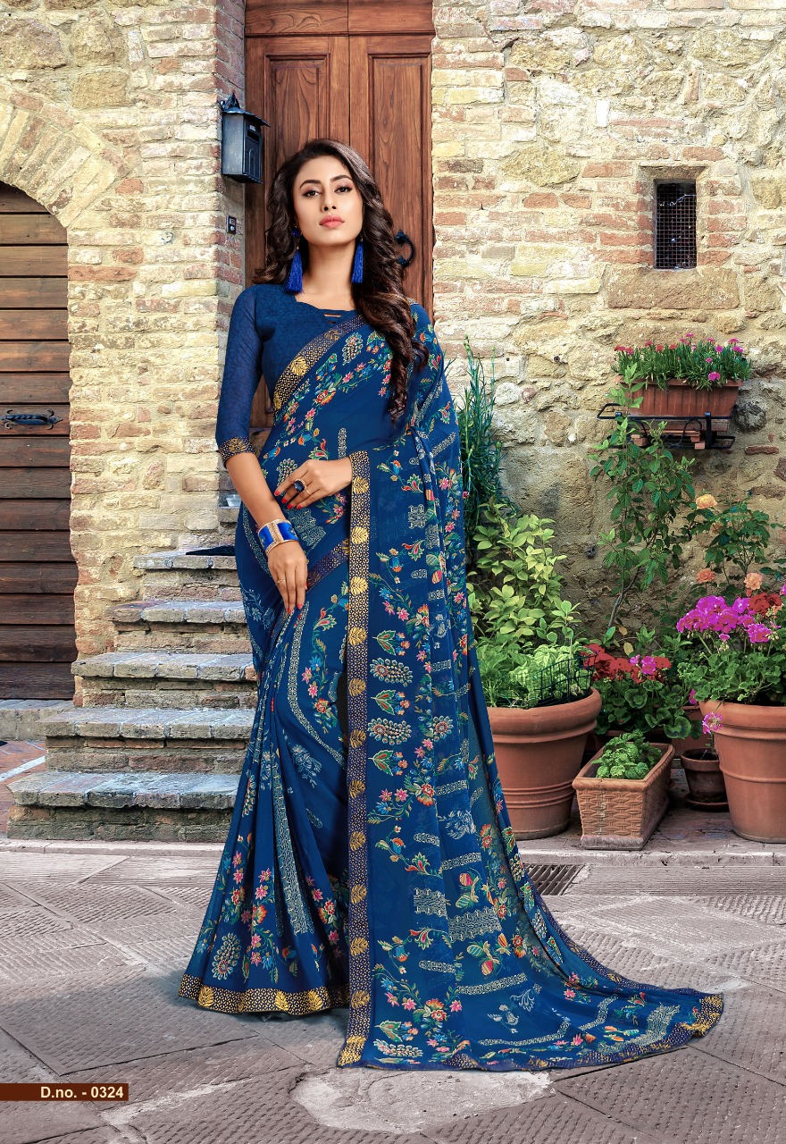 Yuvti Vol-20 By Priya Paridhi 0321 To 0332 Series Indian Traditional Wear Collection Beautiful Stylish Fancy Colorful Party Wear & Occasional Wear Georgette Printed Sarees At Wholesale Price