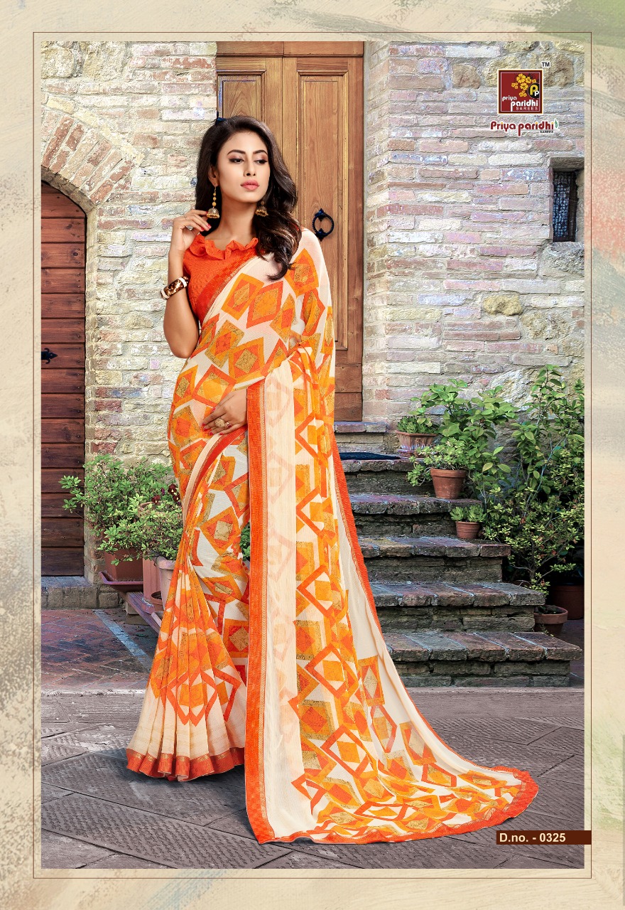 Yuvti Vol-20 By Priya Paridhi 0321 To 0332 Series Indian Traditional Wear Collection Beautiful Stylish Fancy Colorful Party Wear & Occasional Wear Georgette Printed Sarees At Wholesale Price