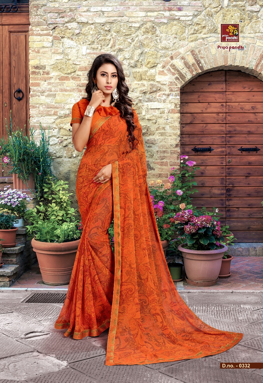 Yuvti Vol-20 By Priya Paridhi 0321 To 0332 Series Indian Traditional Wear Collection Beautiful Stylish Fancy Colorful Party Wear & Occasional Wear Georgette Printed Sarees At Wholesale Price