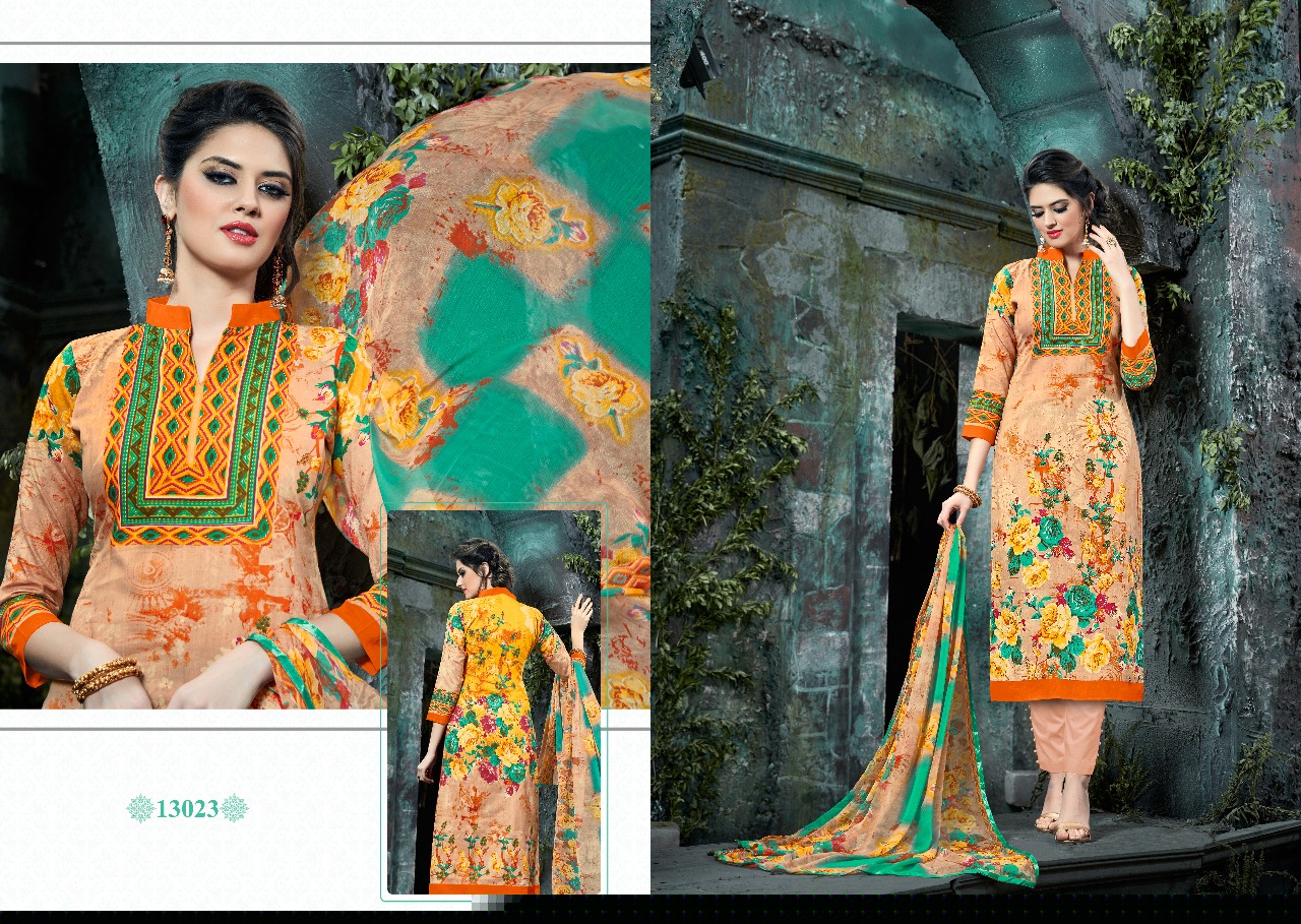 Zafreen By Sagar 13013 To 13026 Series Beautiful Stylish Fancy Colorful Casual Wear & Ethnic Wear Cambric Cotton Printed Dresses At Wholesale Price