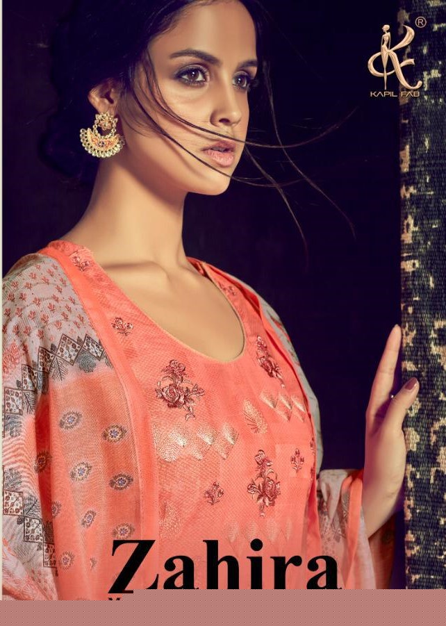 Zahira By Kapil Fab 60001 To 60008 Series Beautiful Suits Colorful Stylish Fancy Colorful Casual Wear & Ethnic Wear Cambric Cotton Print With Embroidery Work Dresses At Wholesale Price