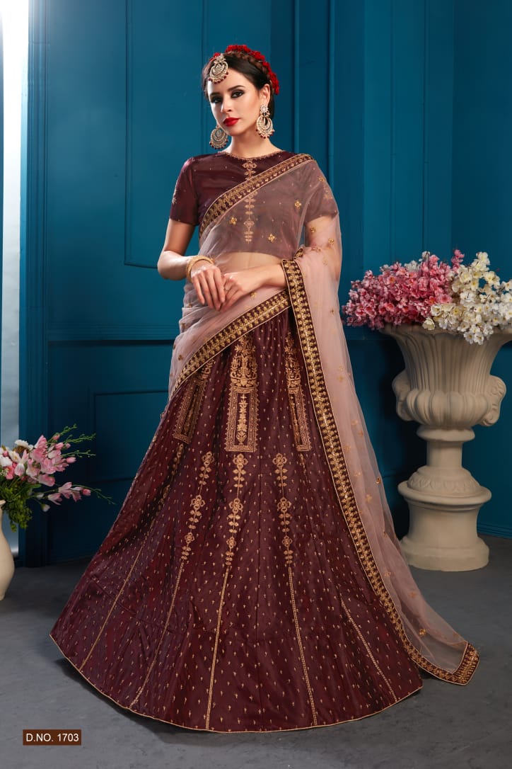 Zara Vol-2 By Aasvaa 1701 To 1710 Series Indian Traditional Wear Collection Beautiful Stylish Fancy Colorful Party Wear & Occasional Wear Satin Lehengas At Wholesale Price