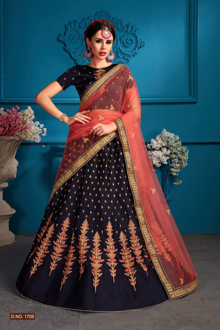 Zara Vol-2 By Aasvaa 1701 To 1710 Series Indian Traditional Wear Collection Beautiful Stylish Fancy Colorful Party Wear & Occasional Wear Satin Lehengas At Wholesale Price