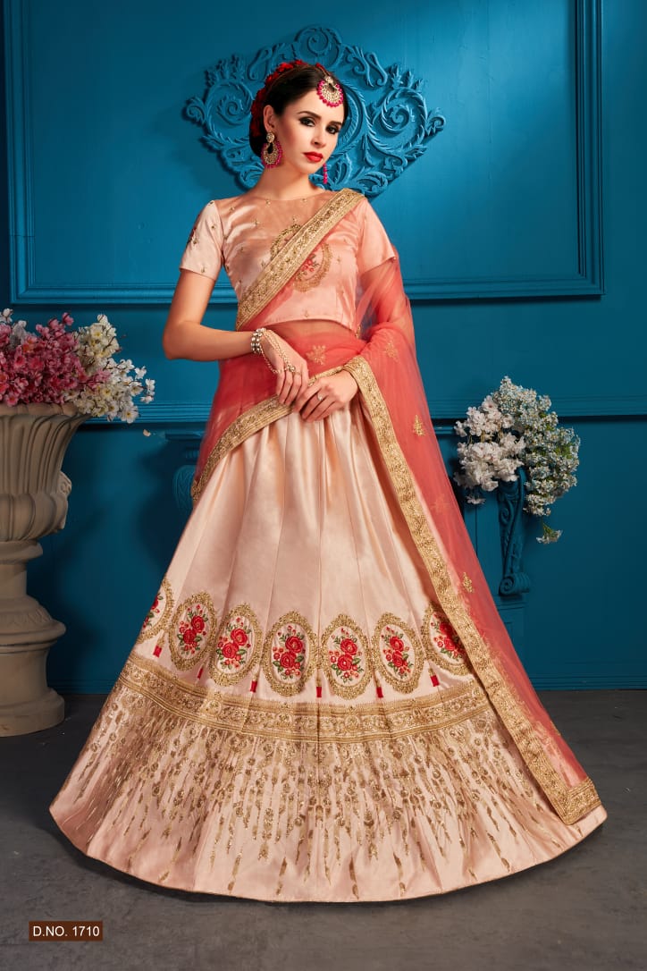 Zara Vol-2 By Aasvaa 1701 To 1710 Series Indian Traditional Wear Collection Beautiful Stylish Fancy Colorful Party Wear & Occasional Wear Satin Lehengas At Wholesale Price