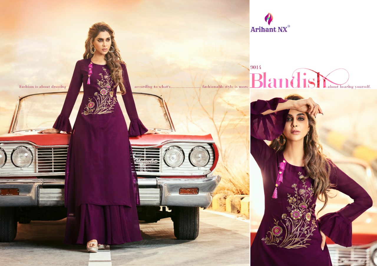 Zara Vol-2 By Arihant Nx 9008 To 9015 Series Designer Beautiful Stylish Fancy Colorful Casual Wear & Ethnic Wear & Ready To Wear Semi Georgette With Embroidery Inner Royal Crape Gowns At Wholesale Price