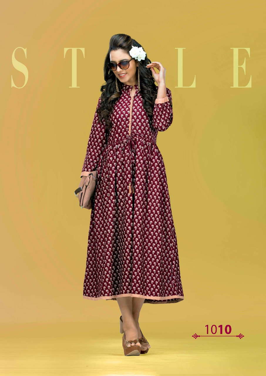 Zara By Bellemoda 1001 To 1010 Series Beautiful Stylish Fancy Colorful Casual Wear & Ethnic Wear Heavy Cotton Printed Kurtis At Wholesale Price