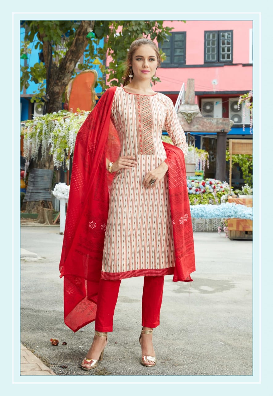 Zara By Kavya 01 To 10 Series Beautiful Suits Stylish Colorful Fancy Casual Wear & Ethnic Wear Pure Cotton Print Fantacy Top With Manual Work Dresses At Wholesale Price
