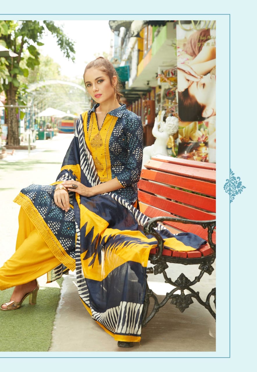 Zara By Kavya 01 To 10 Series Beautiful Suits Stylish Colorful Fancy Casual Wear & Ethnic Wear Pure Cotton Print Fantacy Top With Manual Work Dresses At Wholesale Price