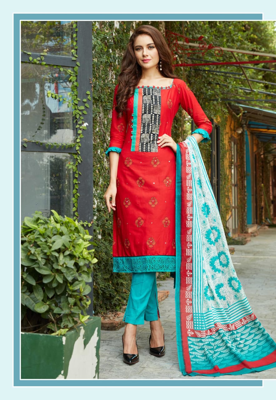 Zara By Kavya 01 To 10 Series Beautiful Suits Stylish Colorful Fancy Casual Wear & Ethnic Wear Pure Cotton Print Fantacy Top With Manual Work Dresses At Wholesale Price