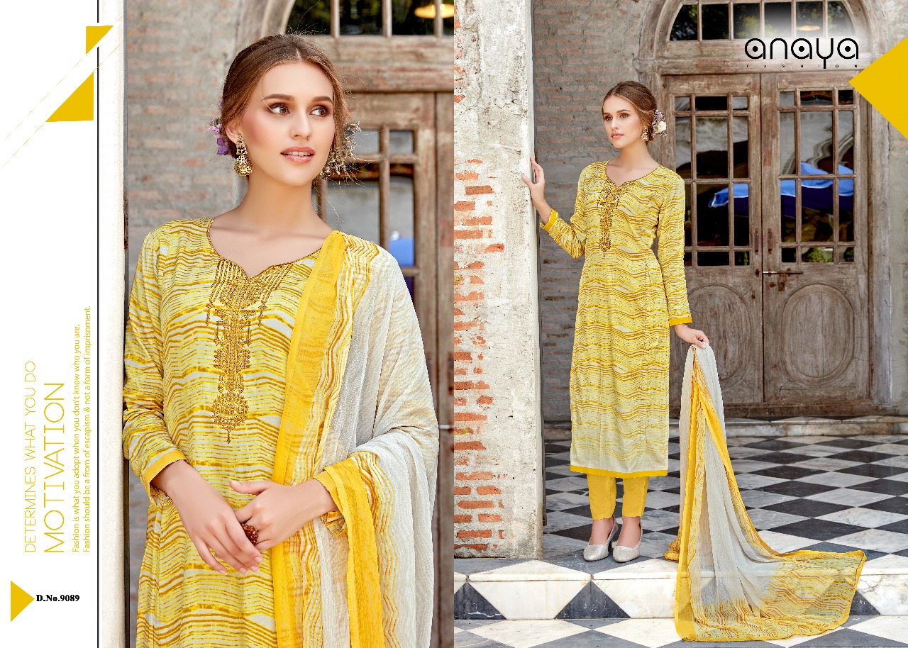 Zareen By Anaya 9081 To 9090 Series Beautiful Collection Suits Stylish Fancy Colorful Casual Wear & Ethnic Wear Satin Printed Dresses At Wholesale Price