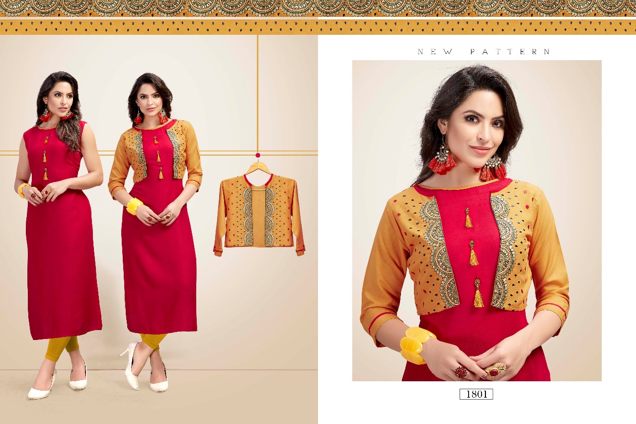 Zareena By Valencia Tex 1801 To 1807 Series Beautiful Stylish Fancy Colorful Casual Wear & Ethnic Wear & Ready To Wear Rayon Printed Kurtis At Wholesale Price
