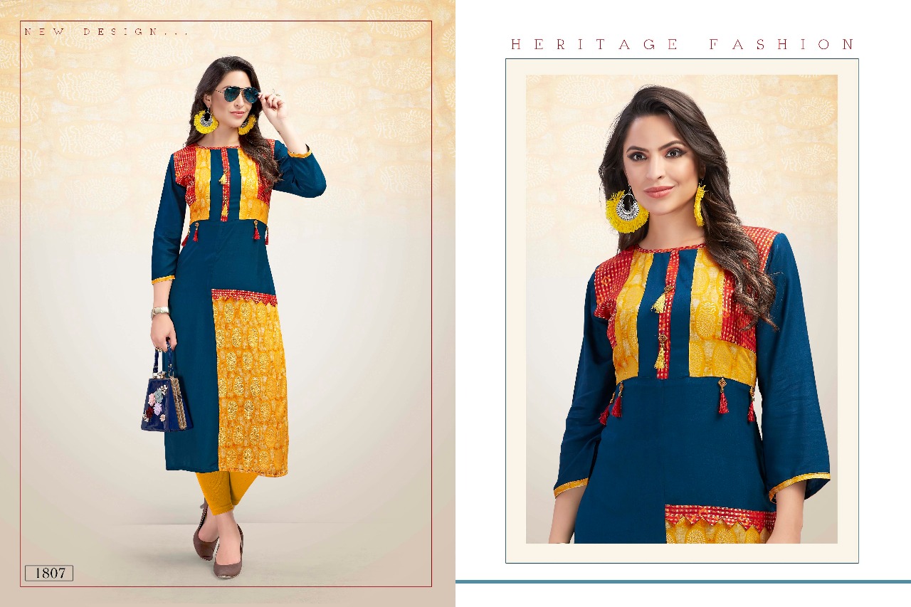 Zareena By Valencia Tex 1801 To 1807 Series Beautiful Stylish Fancy Colorful Casual Wear & Ethnic Wear & Ready To Wear Rayon Printed Kurtis At Wholesale Price