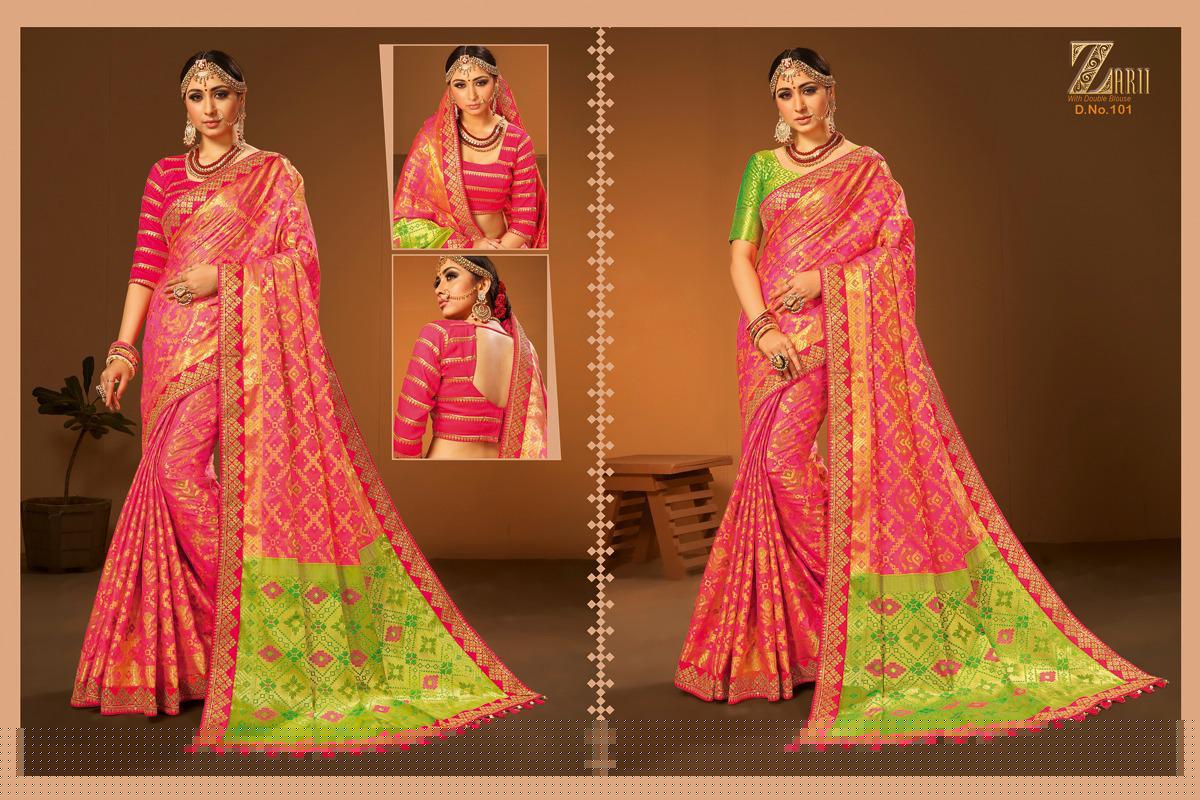Zari 100 Series By Zari 101 To 108 Series Indian Traditional Wear Collection Beautiful Stylish Fancy Colorful Party Wear & Occasional Wear Fancy Sarees At Wholesale Price