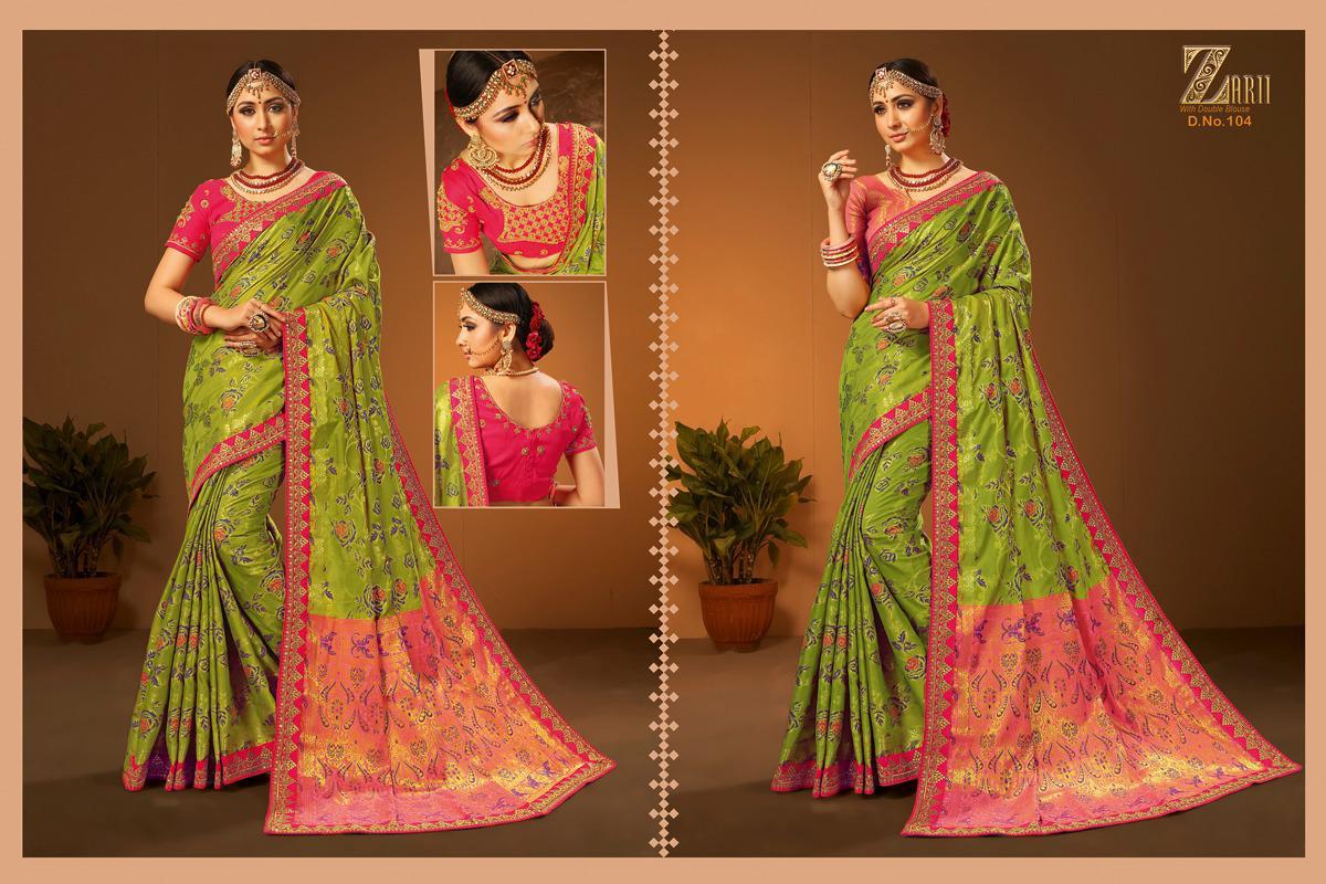 Zari 100 Series By Zari 101 To 108 Series Indian Traditional Wear Collection Beautiful Stylish Fancy Colorful Party Wear & Occasional Wear Fancy Sarees At Wholesale Price