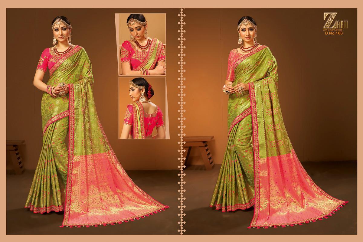 Zari 100 Series By Zari 101 To 108 Series Indian Traditional Wear Collection Beautiful Stylish Fancy Colorful Party Wear & Occasional Wear Fancy Sarees At Wholesale Price