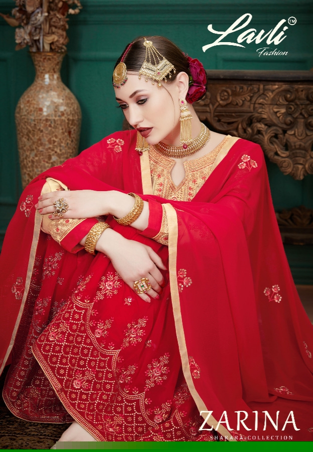 Zarina By Lavli Fashion 3401 To 3406 Series Indian Traditional Wear Collection Beautiful Stylish Fancy Colorful Party Wear & Occasional Wear Sartin Georgette With Embroidery Dress At Wholesale Price