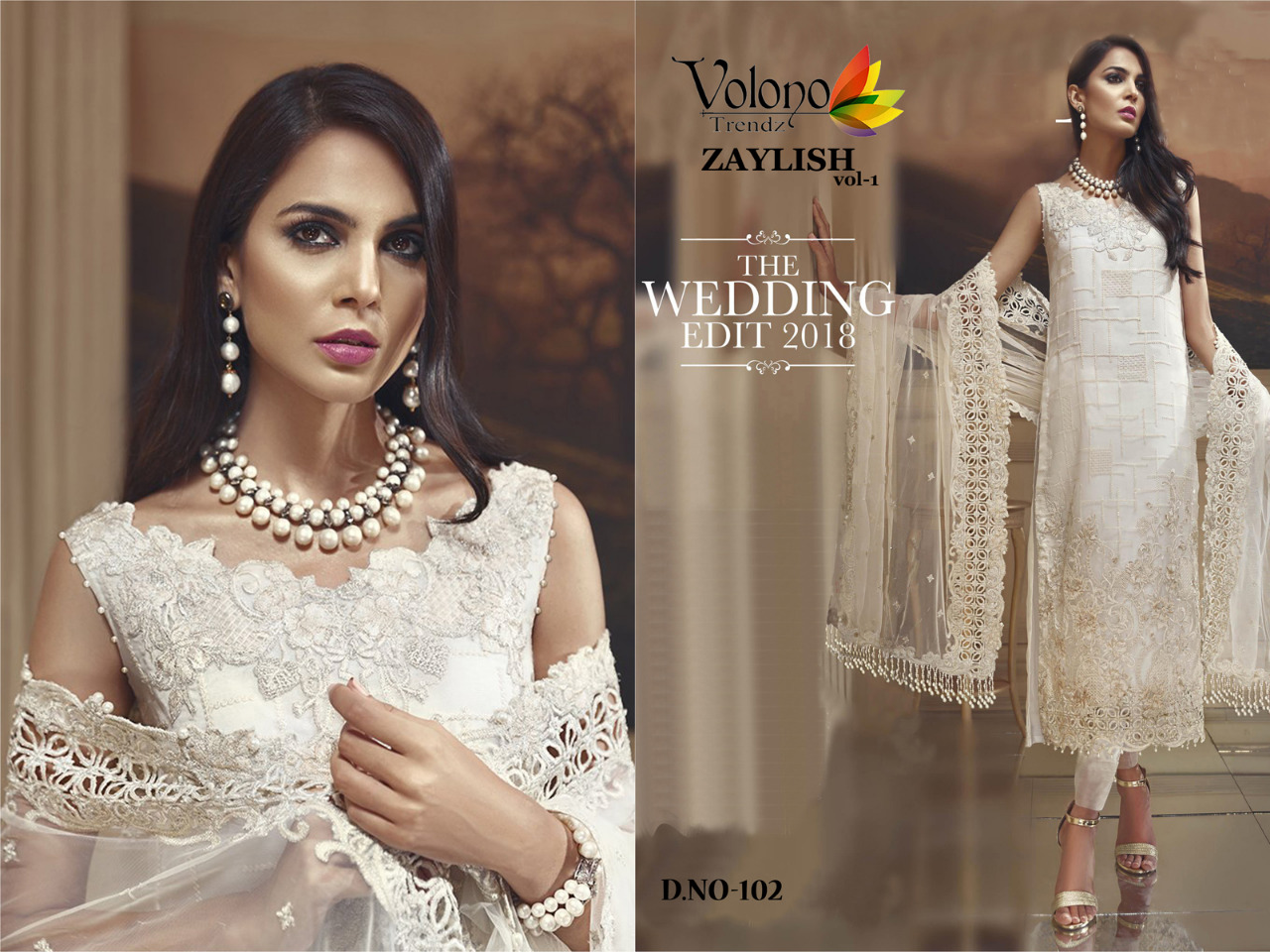 Zaylish Vol-1 By Volono Trendz 101 To 104 Series Designer Pakistani Suits Beautiful Stylish Fancy Colorful Party Wear & Occasional Wear Georgette Dresses At Wholesale Price