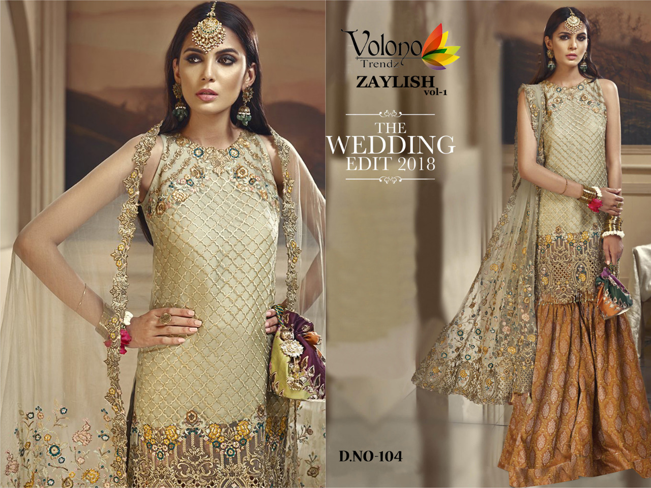 Zaylish Vol-1 By Volono Trendz 101 To 104 Series Designer Pakistani Suits Beautiful Stylish Fancy Colorful Party Wear & Occasional Wear Georgette Dresses At Wholesale Price