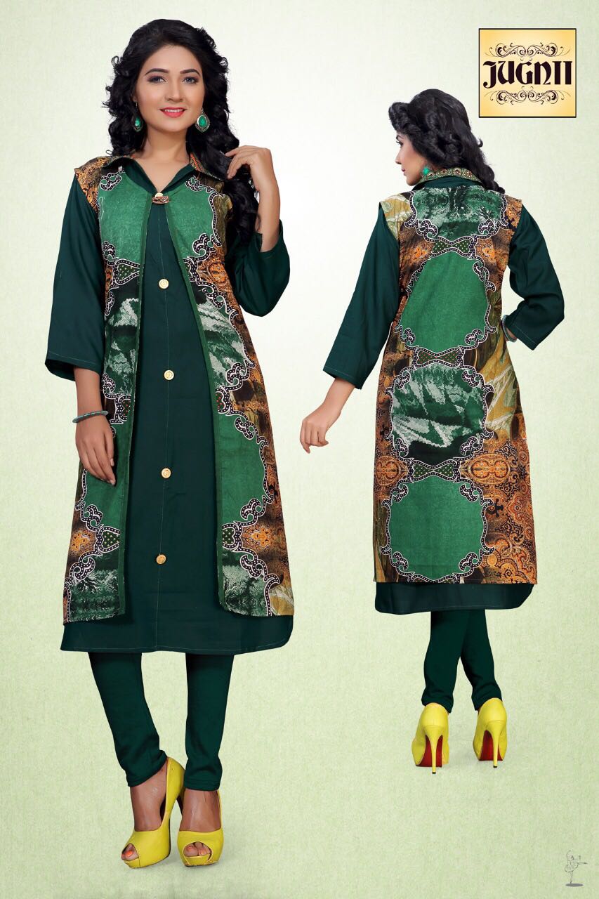 Zebaa By Jugnii 1001 To 1008 Series Stylish Colorful Fancy Beautiful Casual Wear & Ethnic Wear Poly Cotton Printed Kurtis At Wholesale Price