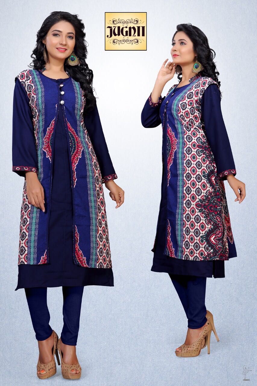Zebaa By Jugnii 1001 To 1008 Series Stylish Colorful Fancy Beautiful Casual Wear & Ethnic Wear Poly Cotton Printed Kurtis At Wholesale Price