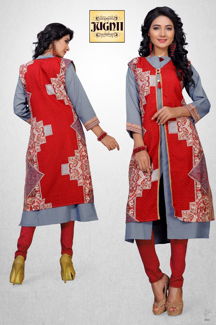 Zebaa By Jugnii 1001 To 1008 Series Stylish Colorful Fancy Beautiful Casual Wear & Ethnic Wear Poly Cotton Printed Kurtis At Wholesale Price