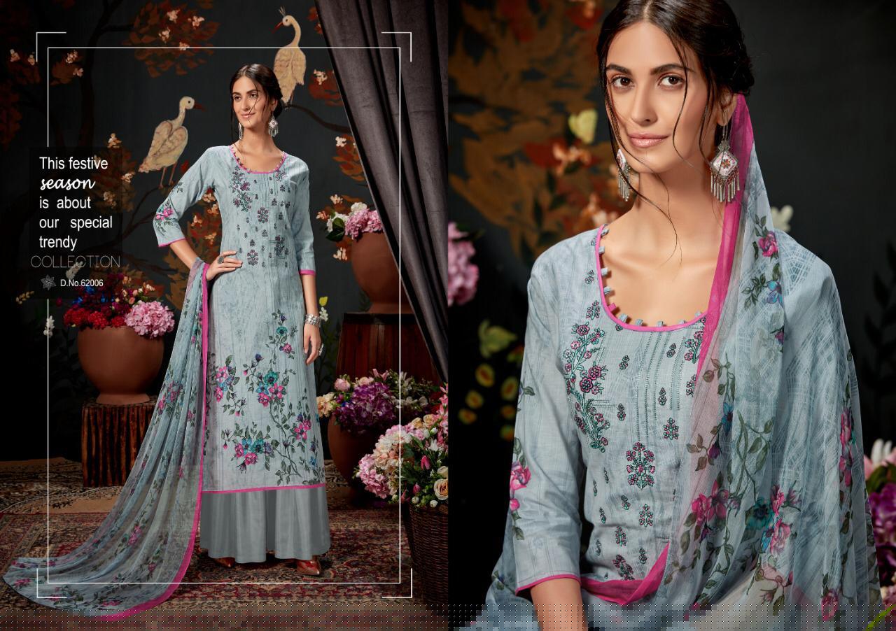 Zeenat By Kapil Fab 62001 To 62008 Series Designer Suits Collection Beautiful Stylish Fancy Colorful Party Wear & Ethnic Wear Cambric Cotton Print With Self Embroidery Printed Dresses At Wholesale Price