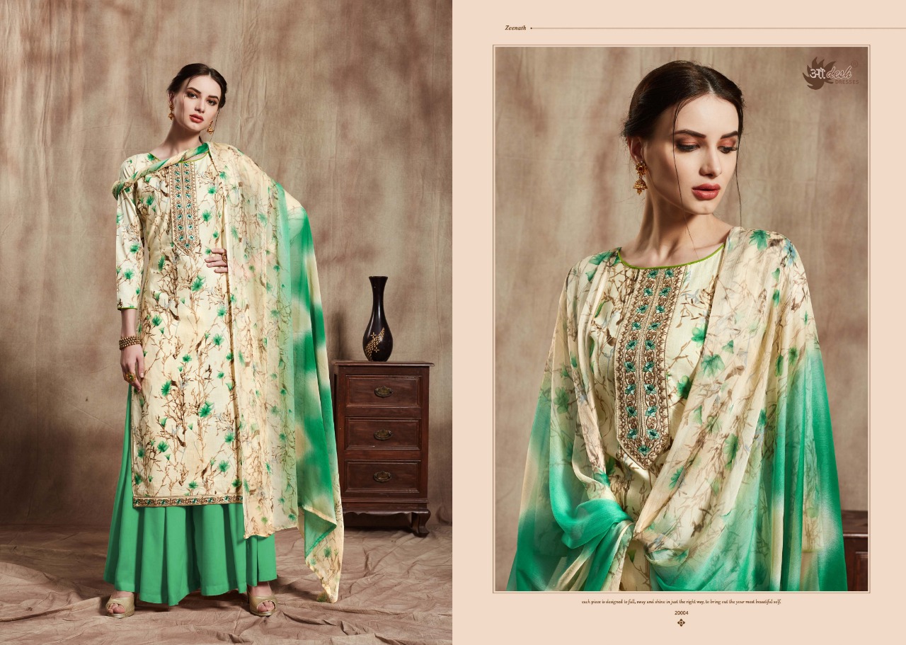 Zeenath Vol-20 By Aadesh Dresses 20001 To 20010 Series Designer Sharara Suits Collection Beautiful Stylish Fancy Colorful Party Wear & Occasional Wear Cotton With Embroidery Dresses At Wholesale Price