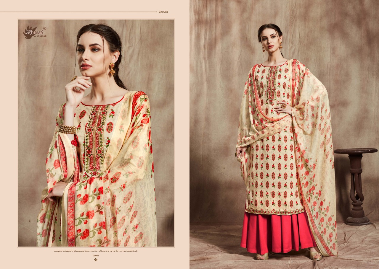 Zeenath Vol-20 By Aadesh Dresses 20001 To 20010 Series Designer Sharara Suits Collection Beautiful Stylish Fancy Colorful Party Wear & Occasional Wear Cotton With Embroidery Dresses At Wholesale Price