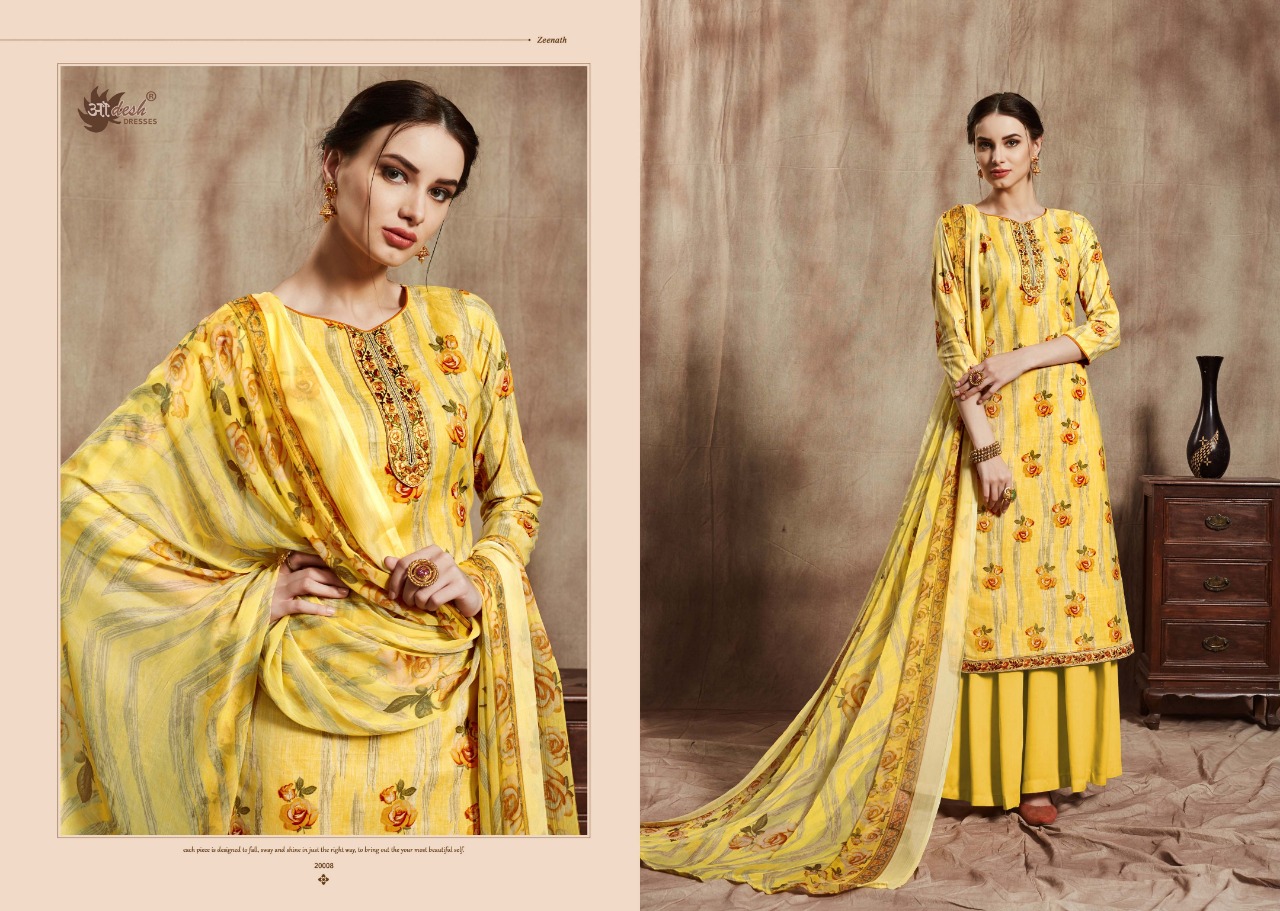 Zeenath Vol-20 By Aadesh Dresses 20001 To 20010 Series Designer Sharara Suits Collection Beautiful Stylish Fancy Colorful Party Wear & Occasional Wear Cotton With Embroidery Dresses At Wholesale Price