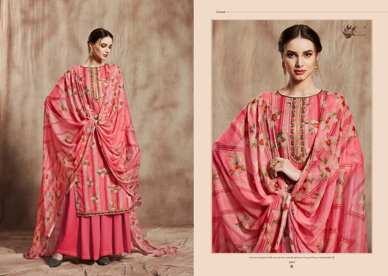 Zeenath Vol-20 By Aadesh Dresses 20001 To 20010 Series Designer Sharara Suits Collection Beautiful Stylish Fancy Colorful Party Wear & Occasional Wear Cotton With Embroidery Dresses At Wholesale Price