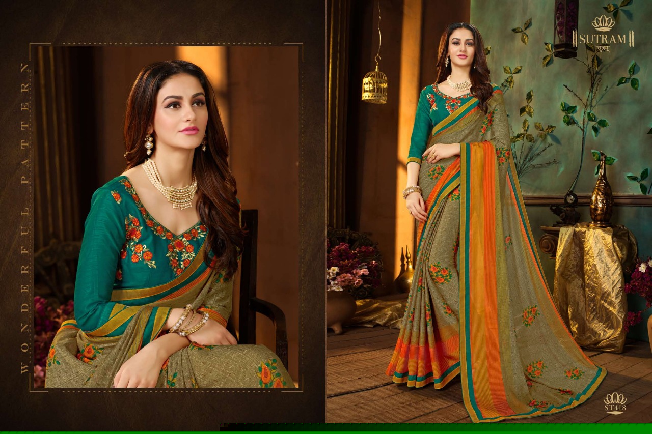 Zeeya Vol-2 By Sutram 413 To 419 Series Indian Traditional Wear Collection Beautiful Stylish Fancy Colorful Party Wear & Occasional Wear Rangoli Georgette Sarees At Wholesale Price