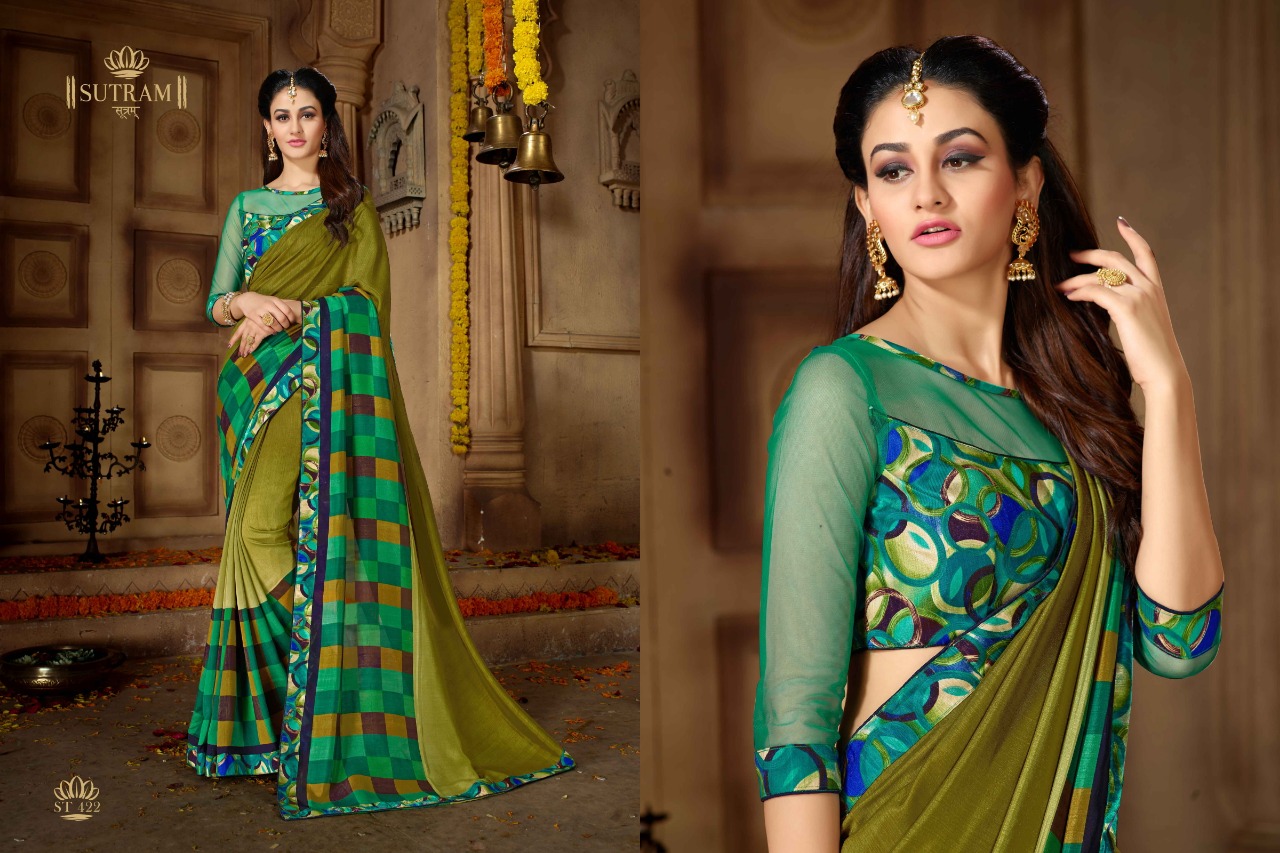 Zeeya Vol-3 By Sutram 420 To 425 Series Indian Traditional Wear Collection Beautiful Stylish Fancy Colorful Party Wear & Occasional Wear Georgette/ Silk Embroidered Sarees At Wholesale Price