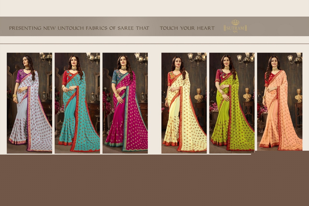 Zeeya Vol-4 By Sutram 515 To 520 Series Indian Traditional Wear Collection Beautiful Stylish Fancy Colorful Party Wear & Occasional Wear Georgette Silk Printed Sarees At Wholesale Price