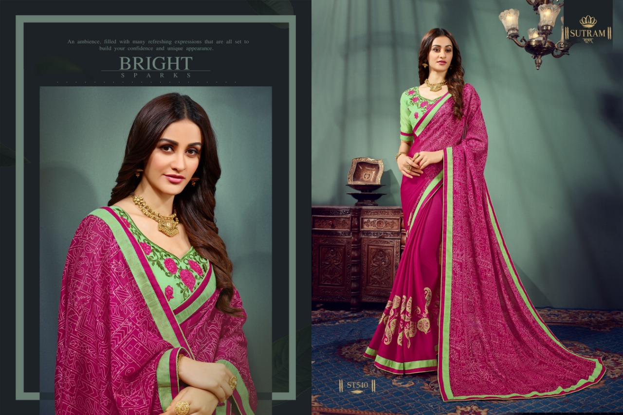 Zeeya Vol-7 By Sutram 537 To 542 Series Indian Traditional Wear Collection Beautiful Stylish Fancy Colorful Party Wear & Occasional Wear Pure Chiffon Printed Sarees At Wholesale Price
