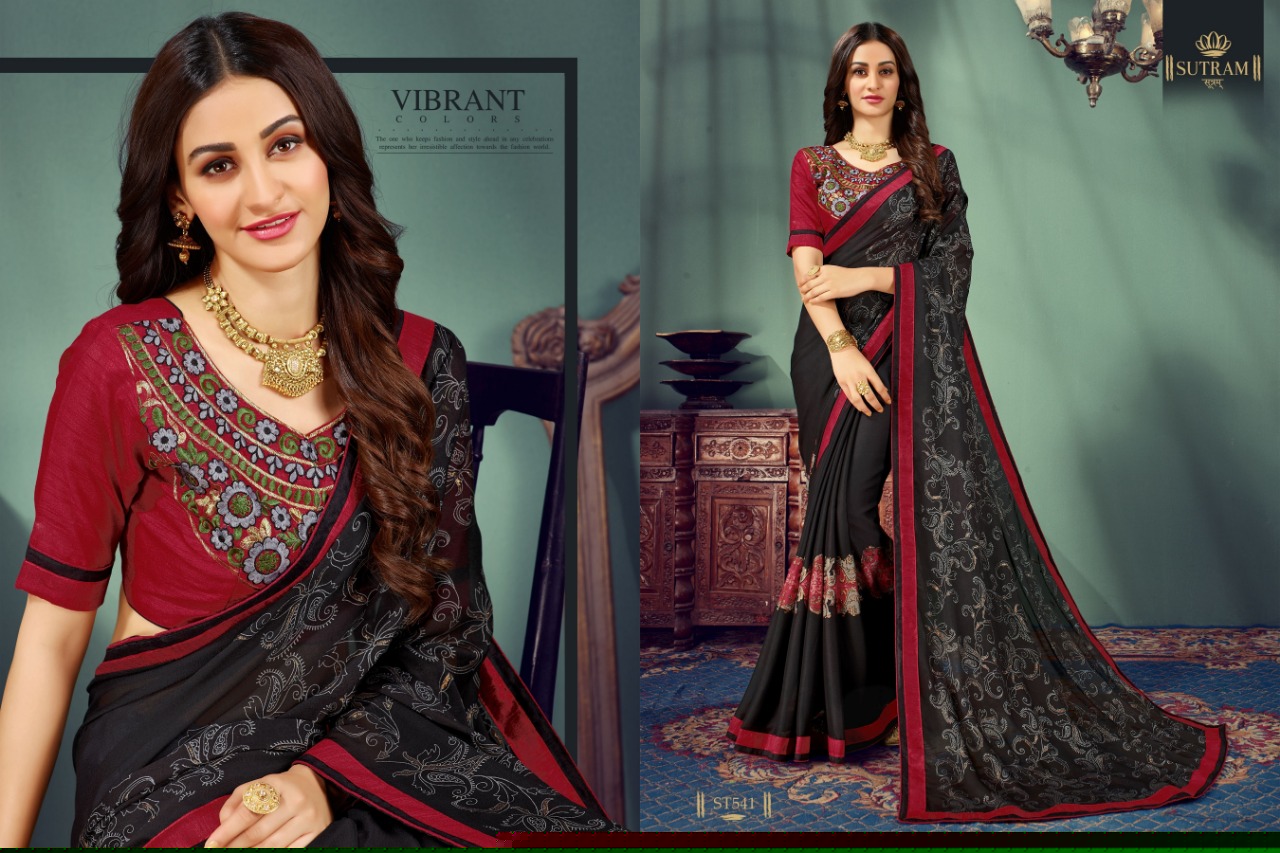 Zeeya Vol-7 By Sutram 537 To 542 Series Indian Traditional Wear Collection Beautiful Stylish Fancy Colorful Party Wear & Occasional Wear Pure Chiffon Printed Sarees At Wholesale Price