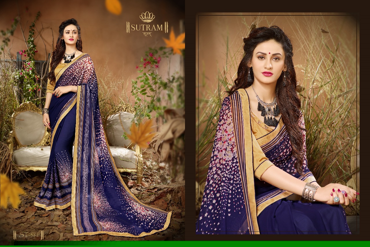 Zeeya By Sutram 362 To 370 Series Beautiful Stylish Fancy Colorful Traditional Wear Collection Party Wear & Occasional Wear Georgette Printed Sarees At Wholesale Price