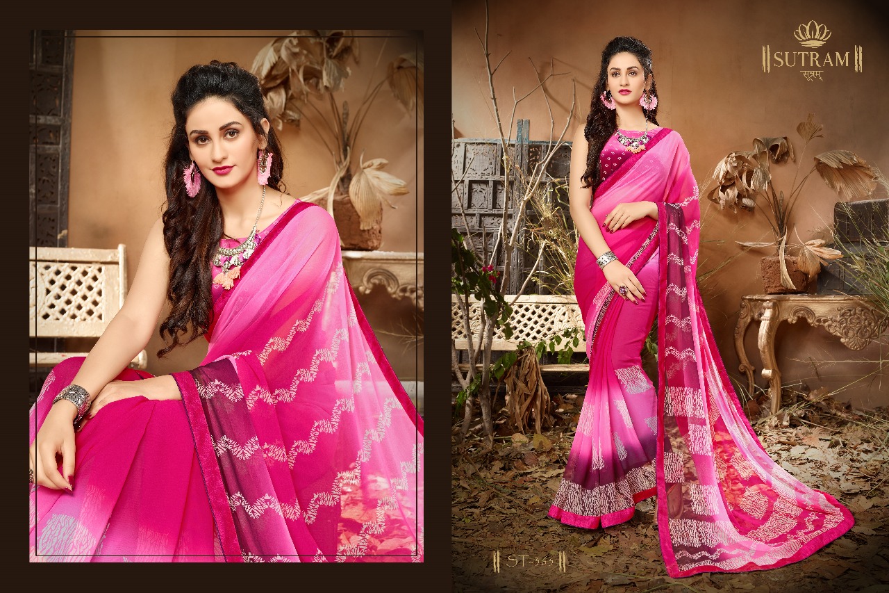 Zeeya By Sutram 362 To 370 Series Beautiful Stylish Fancy Colorful Traditional Wear Collection Party Wear & Occasional Wear Georgette Printed Sarees At Wholesale Price